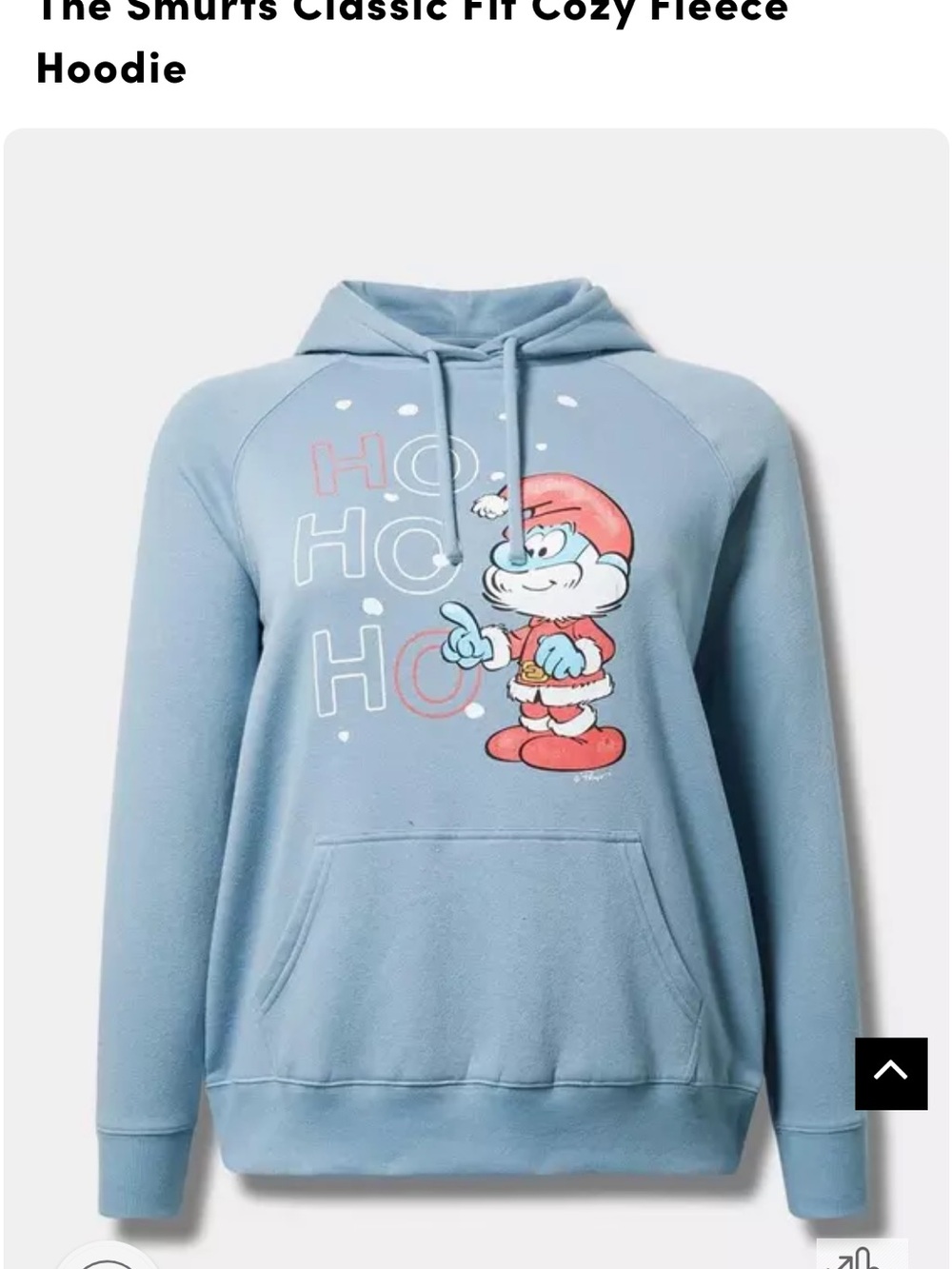torrid Light Blue Smurfs Holiday Fleece Hoodie